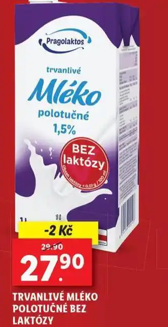 Lidl Trvanlivé polotučné mléko bez laktózy nabídka