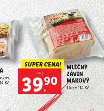 Lidl Mléčný závin makový nabídka