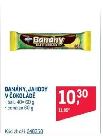 Makro BANÁNY, JAHODY V ČOKOLÁDĚ -bal.: 48x 60 g *cena za 60 g nabídka