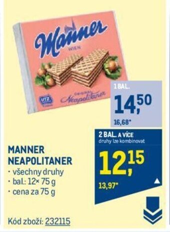 Makro MANNER NEAPOLITANER nabídka