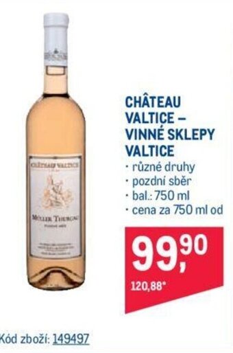 Makro CHÂTEAU VALTICE - VINNÉ SKLEPY nabídka