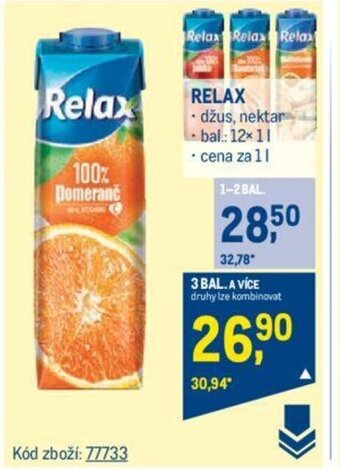 Makro RELAX džus, nektar nabídka