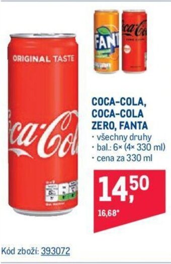 Makro COCA-COLA, COCA-COLA ZERO, FANTA nabídka