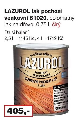 LAZUROL lak pochozí venkovní S1020