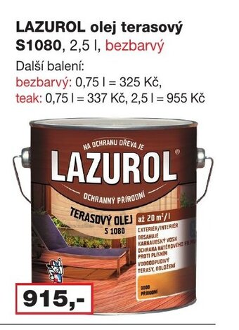 Barevný ráj LAZUROL olej terasový S1080 nabídka