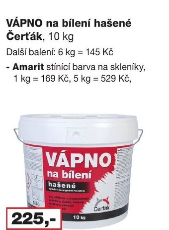 VÁPNO na bílení hašené Čerťák
