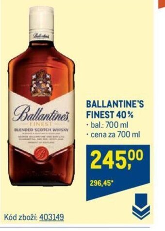 Makro BALLANTINE'S FINEST nabídka