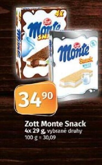 COOP TIP Zott Monte Snack nabídka