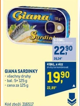 Makro GIANA SARDINKY nabídka