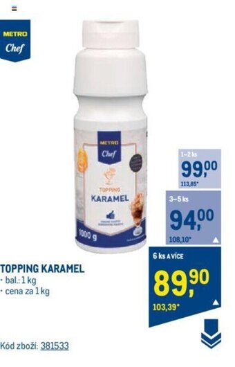 Makro TOPPING KARAMEL nabídka