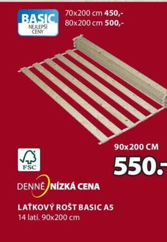 JYSK LAŤKOVÝ ROŠT BASIC A5 nabídka