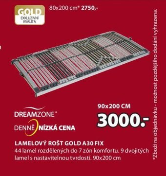 JYSK LAMELOVÝ ROŠT GOLD A30 FIX nabídka