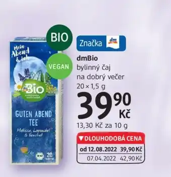 dmBio bylinný čaj na dobrý večer 20 × 1,5 g