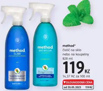 dm drogerie method* čistič na sklo nebo na koupelny 828 ml nabídka