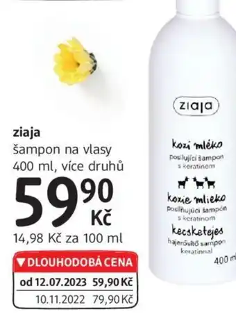 dm drogerie ziaja šampon na vlasy 400 ml, více druhů nabídka