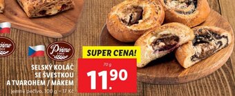 Lidl SELSKÝ KOLÁČ SE ŠVESTKOU A TVAROHEM/MÁKEM nabídka