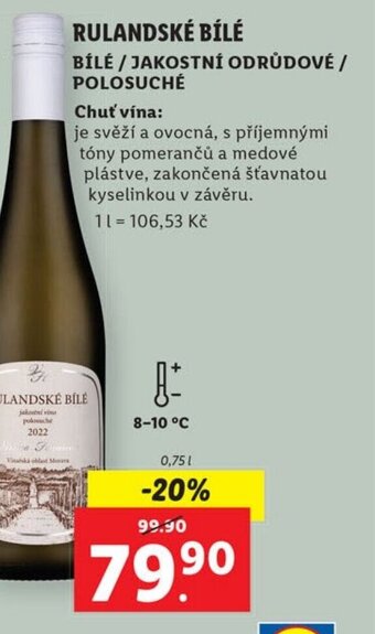 Lidl RULANDSKÉ BÍLÉ BÍLÉ / JAKOSTNÍ ODRŮDOVÉ / POLOSUCHÉ nabídka