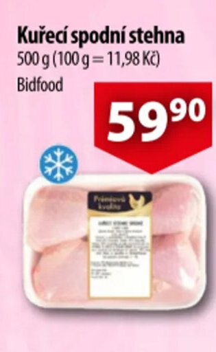 Kuřecí spodní stehna 500 g (100 g = 11,98 Kč) Bidfood