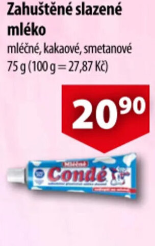 CBA Zahuštěné slazené mléko nabídka