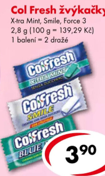 CBA Col Fresh žvýkačky nabídka