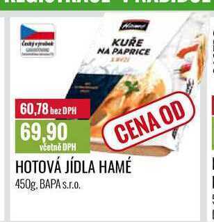 Ratio Hotová jídla hamé 450g nabídka