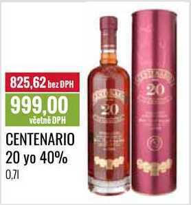 Ratio Centenario 20 yo 40% 0,7l nabídka