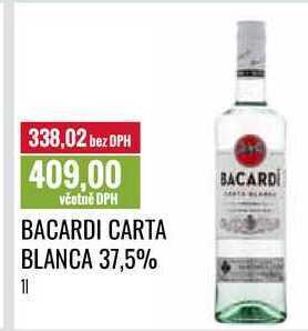 Ratio Bacardi carta blanca 37,5% 1l nabídka