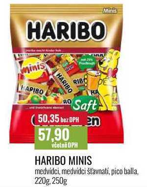 Ratio Haribo minis 220g, 250g nabídka