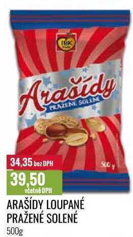 Ratio Arašídy loupané pražené solené 500g nabídka