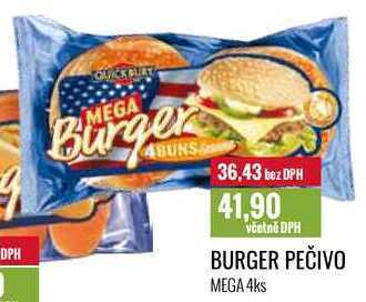 Ratio Burger pečivo mega 4ks nabídka