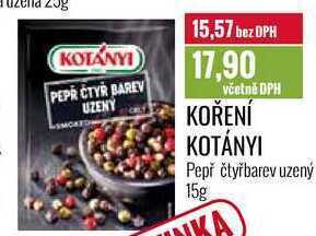 Ratio Koření kotányi pepř čtyřbarev uzený 15g nabídka