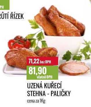 Ratio Uzená kuřecí stehna - paličky cena za 1kg nabídka