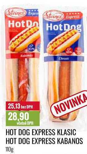 Ratio Hot dog express klasic hot dog express kabanos 110g nabídka