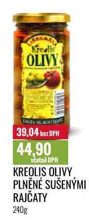 Ratio Kreolis olivy plněné sušenými rajčaty 240g nabídka