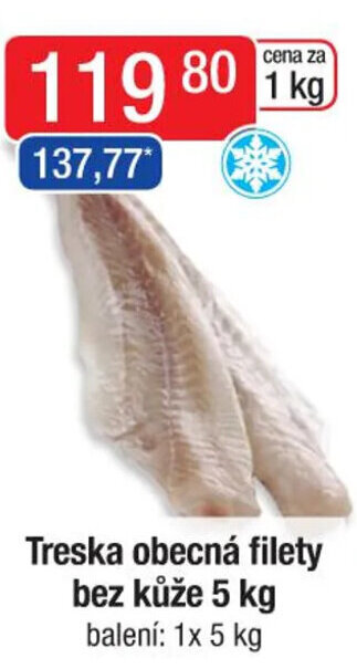 Qanto Treska obecná filety bez kůže 5 kg nabídka