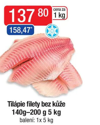 Qanto Tilápie filety bez kůže 140g-200 g 5 kg nabídka