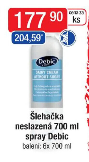 Šlehačka neslazená 700 ml spray Debic