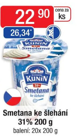 Qanto Smetana ke šlehání 31% 200 g nabídka