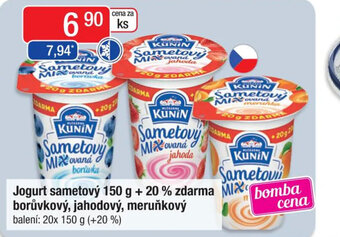 Qanto Jogurt sametový 150 g + 20% zdarma MIX borůvkový, jahodový, meruňkový nabídka