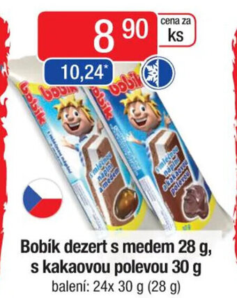 Qanto Bobík dezert s medem 28 g, s kakaovou polevou 30 g nabídka