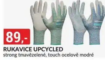 Baumax RUKAVICE UPCYCLED strong tmavězelené, touch ocelově modré LAVOR nabídka