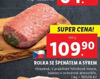 Lidl Rolka se špenátem a sýrem, 650 g nabídka