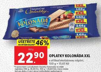 Lidl Oplatky kolonáda xxl, 168 g nabídka
