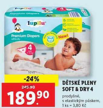 Lidl Dětské pleny soft & dry 4, 50 ks nabídka