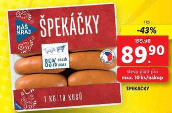 Lidl Špekáčky, 1 kg nabídka