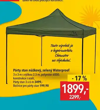 Párty stan nůžkový, zelený Waterproof