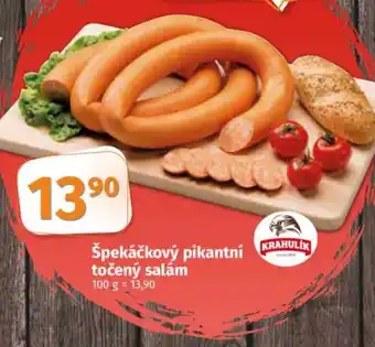 Špekáčkový pikantní točený salám 100 g = 13,90