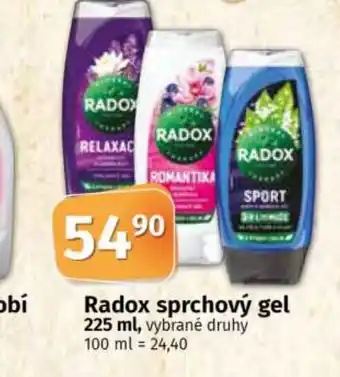 COOP TIP Radox sprchový gel 225 ml, vybrané druhy 100 ml = 24,40 nabídka