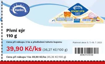 COOP TIP Pivní sýr 110 g nabídka