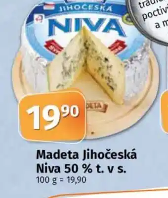 COOP TIP Madeta Jihočeská Niva 50% t. v s. 100 g = 19,90 nabídka